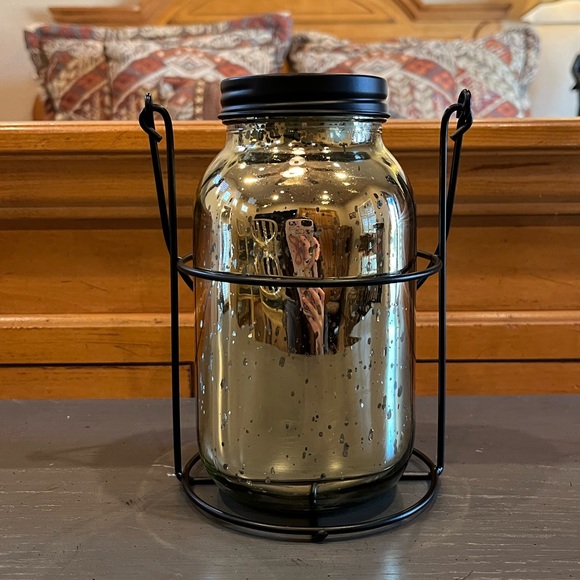 Gold Mercury Glass Fairy Light Mason Jar - Battery Operated - Picture 8 of 14